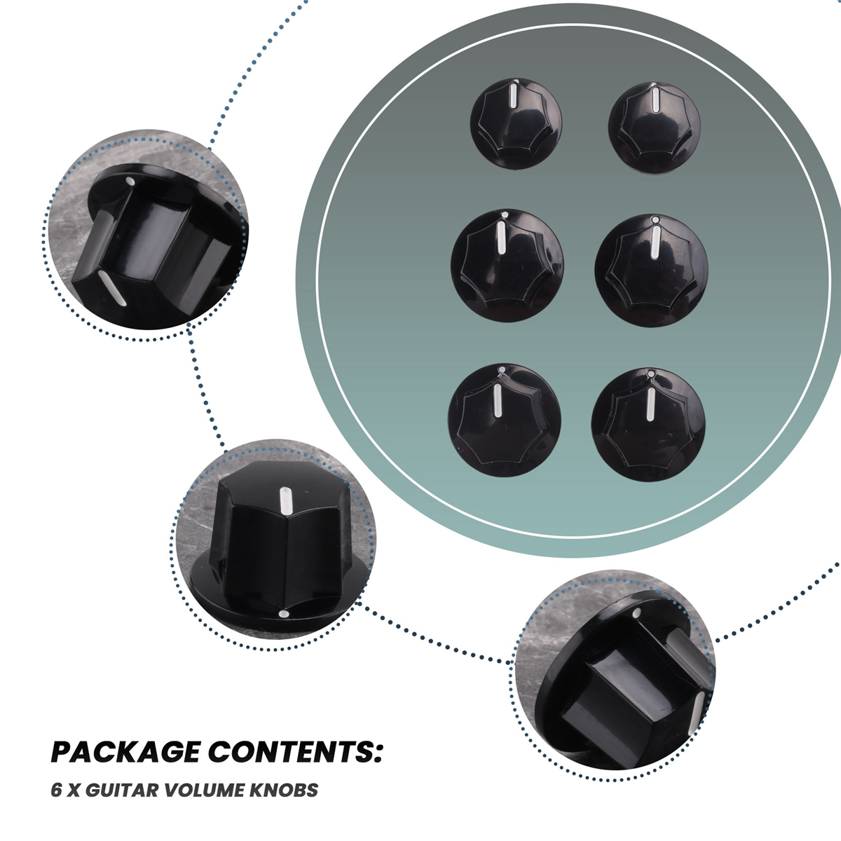 Diy Guitar Electronics - 6Pcs Control Knob Volume Audio Control