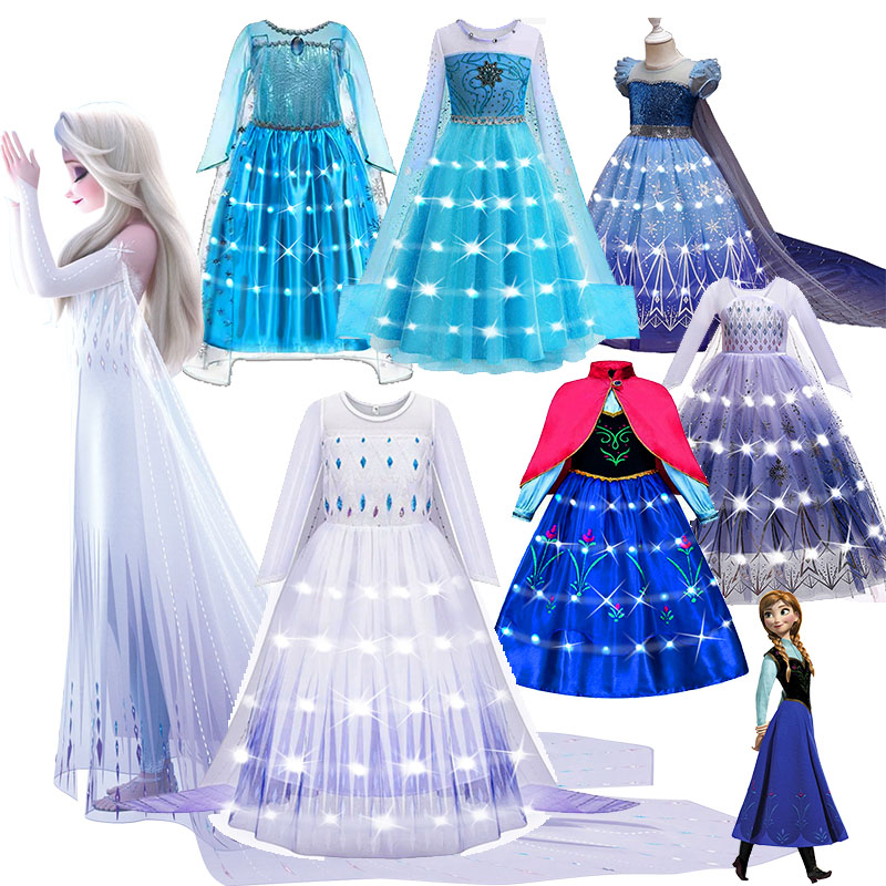Diy Halloween Electronics - Disney Elsa Princess Dresses +LED Light