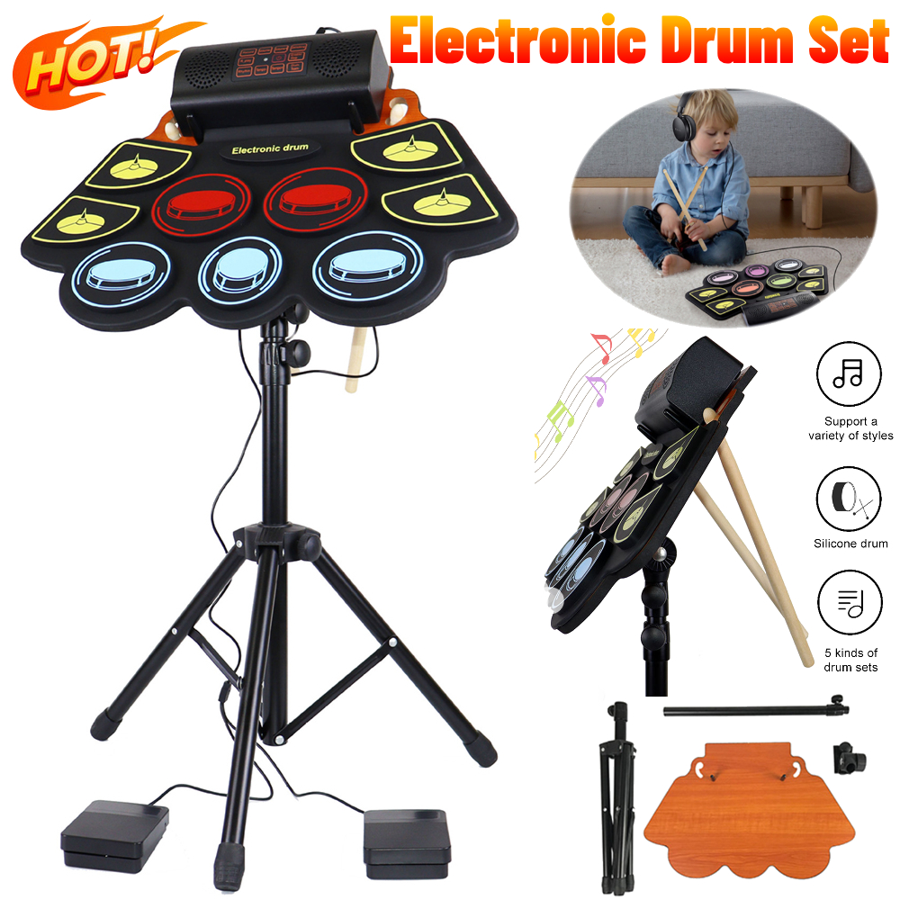 Diy Electronics Music - Electronic Drum Set With Drum Sticks