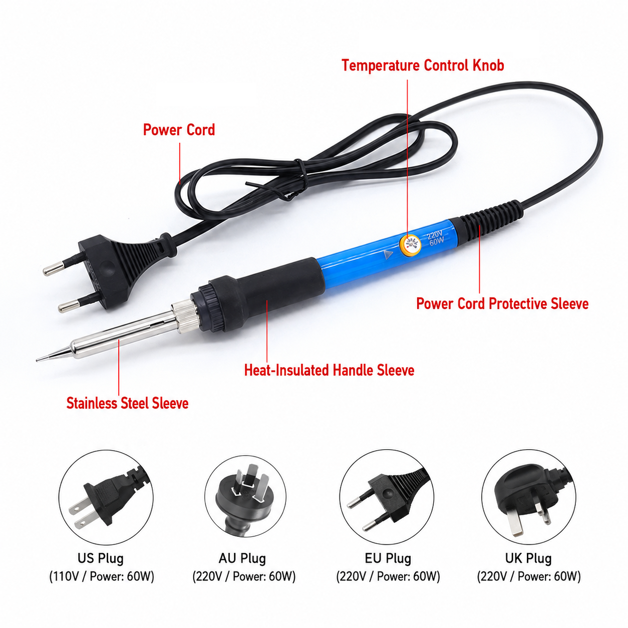 60W Adjustable Temp Soldering  – Diy Electronics Flux recenzja i cena