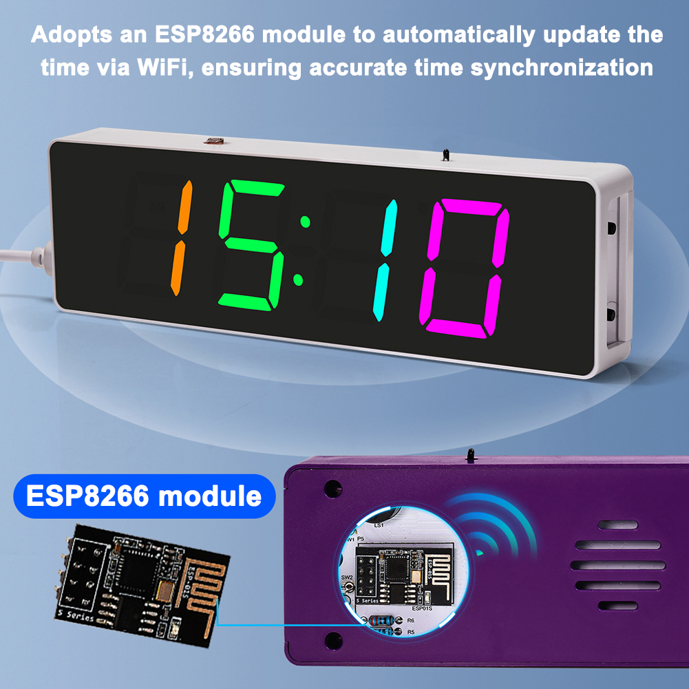 ESP8266 IoT Colorful WiFi Cloc – Diy Electronics Watch recenzja i cena
