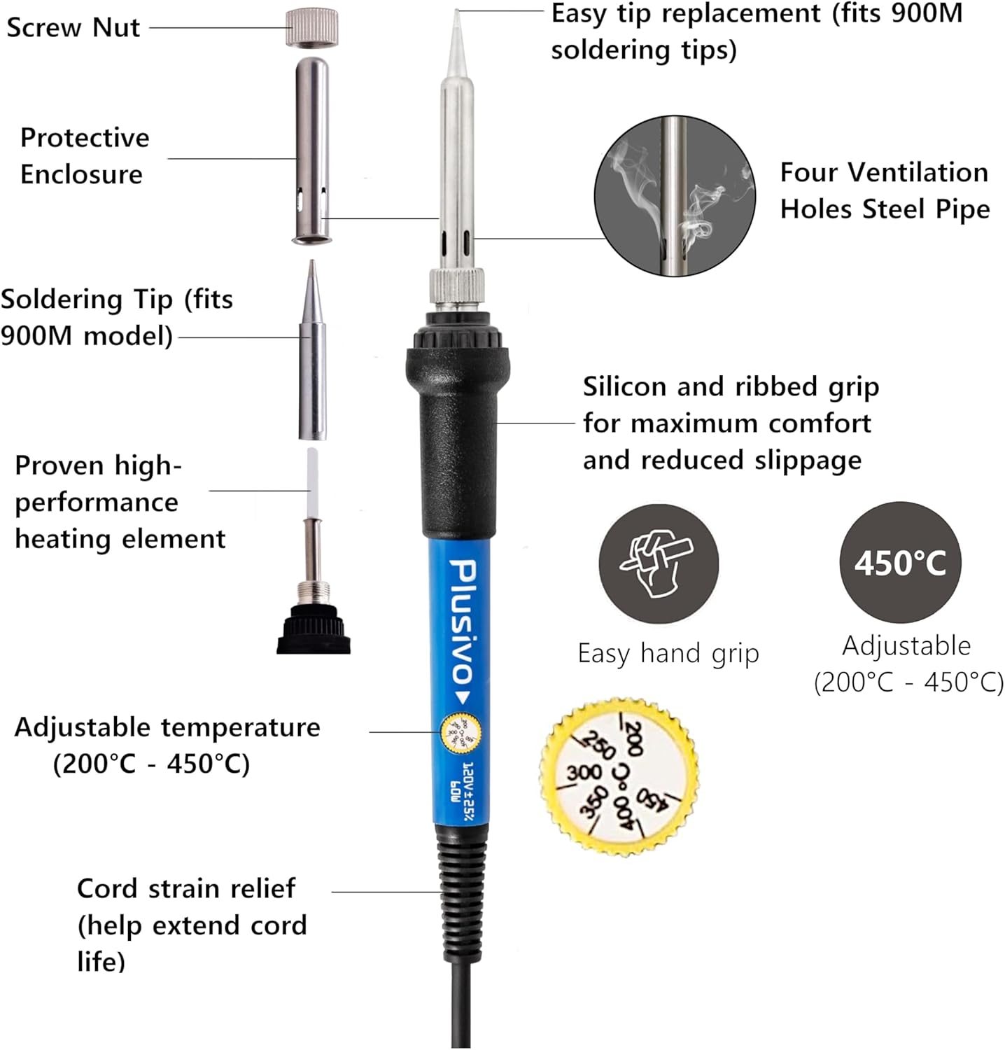 60W Soldering Iron Kit With Ad – Diy Electronics Flux recenzja i cena