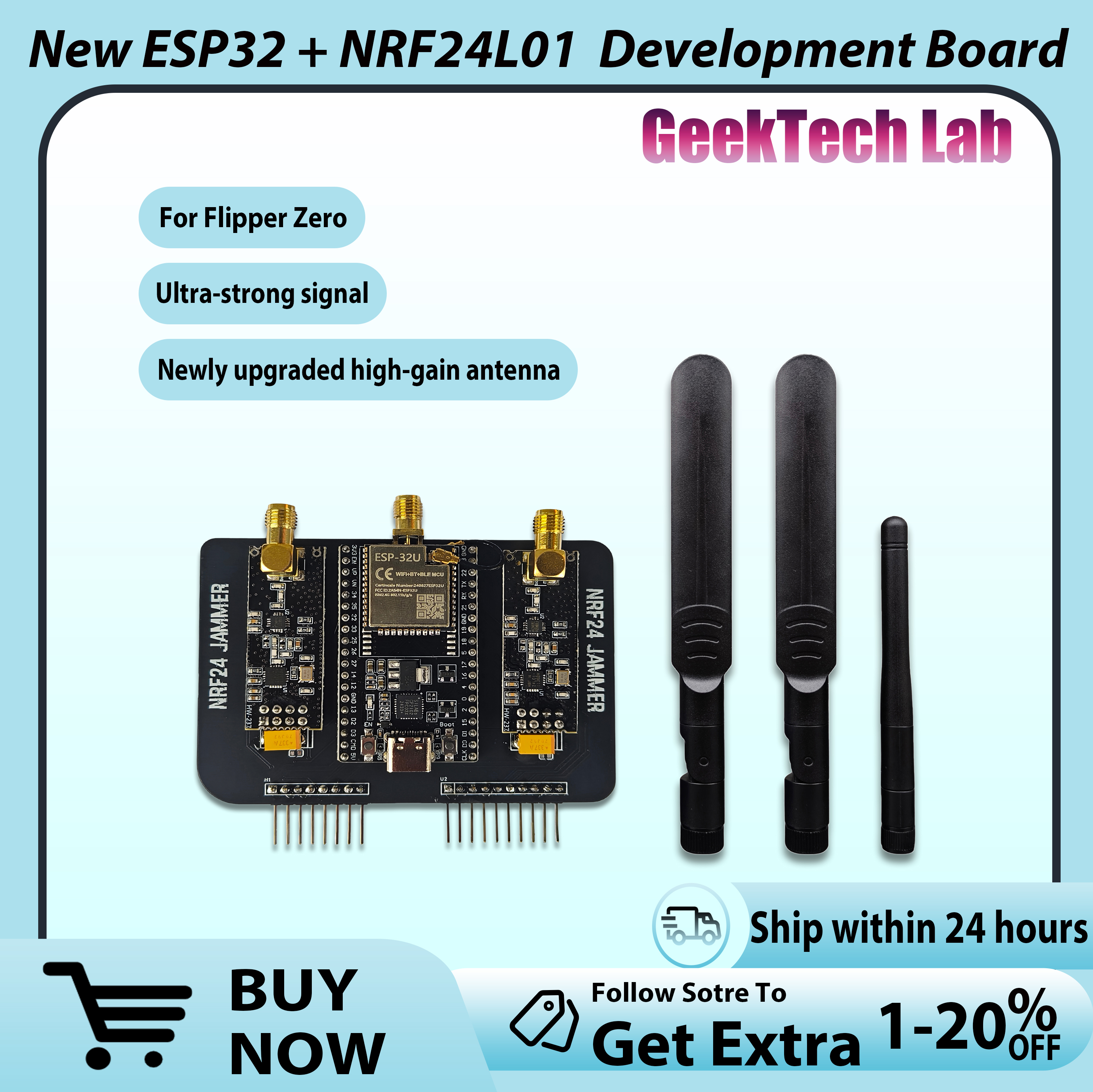 New ESP32 + NRF24L01 PA LNA 2. – Esp32 Wifi Bluetooth recenzja i cena