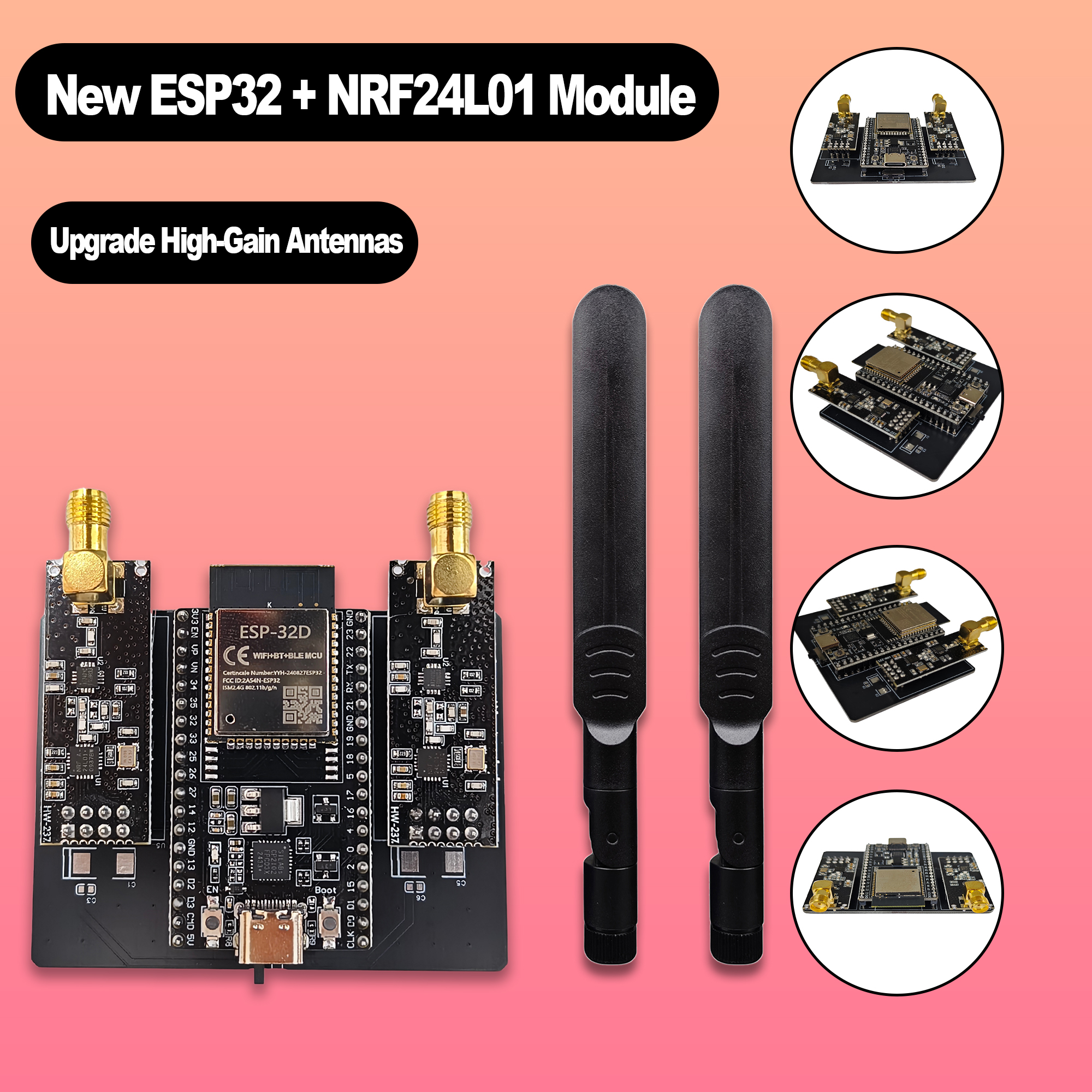New ESP32 DevKitC + NRF24L01 P – Esp32 Wifi Bluetooth recenzja i cena