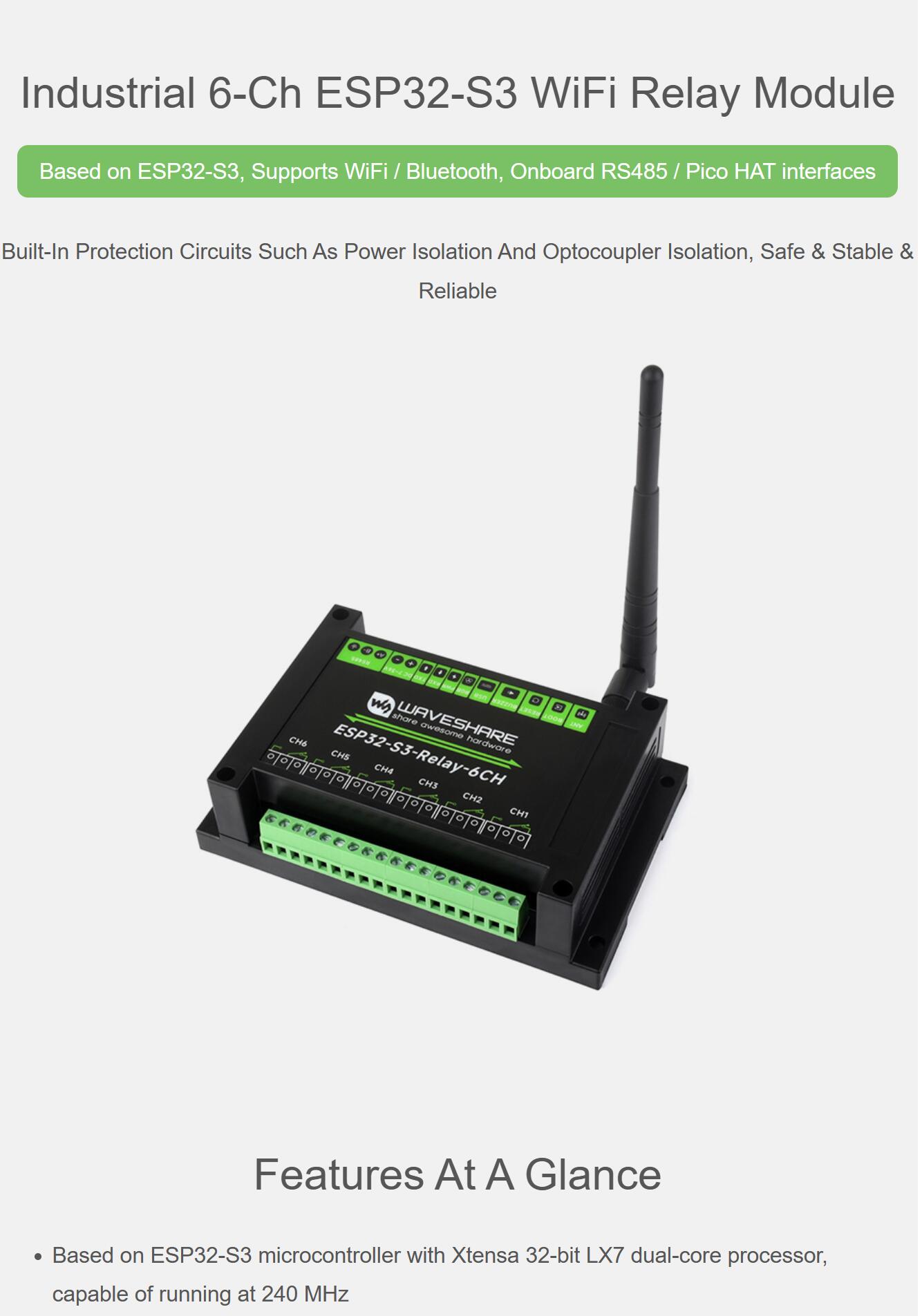 Industrial 6 relay Channel ESP – Esp32 Wifi Bluetooth recenzja i cena