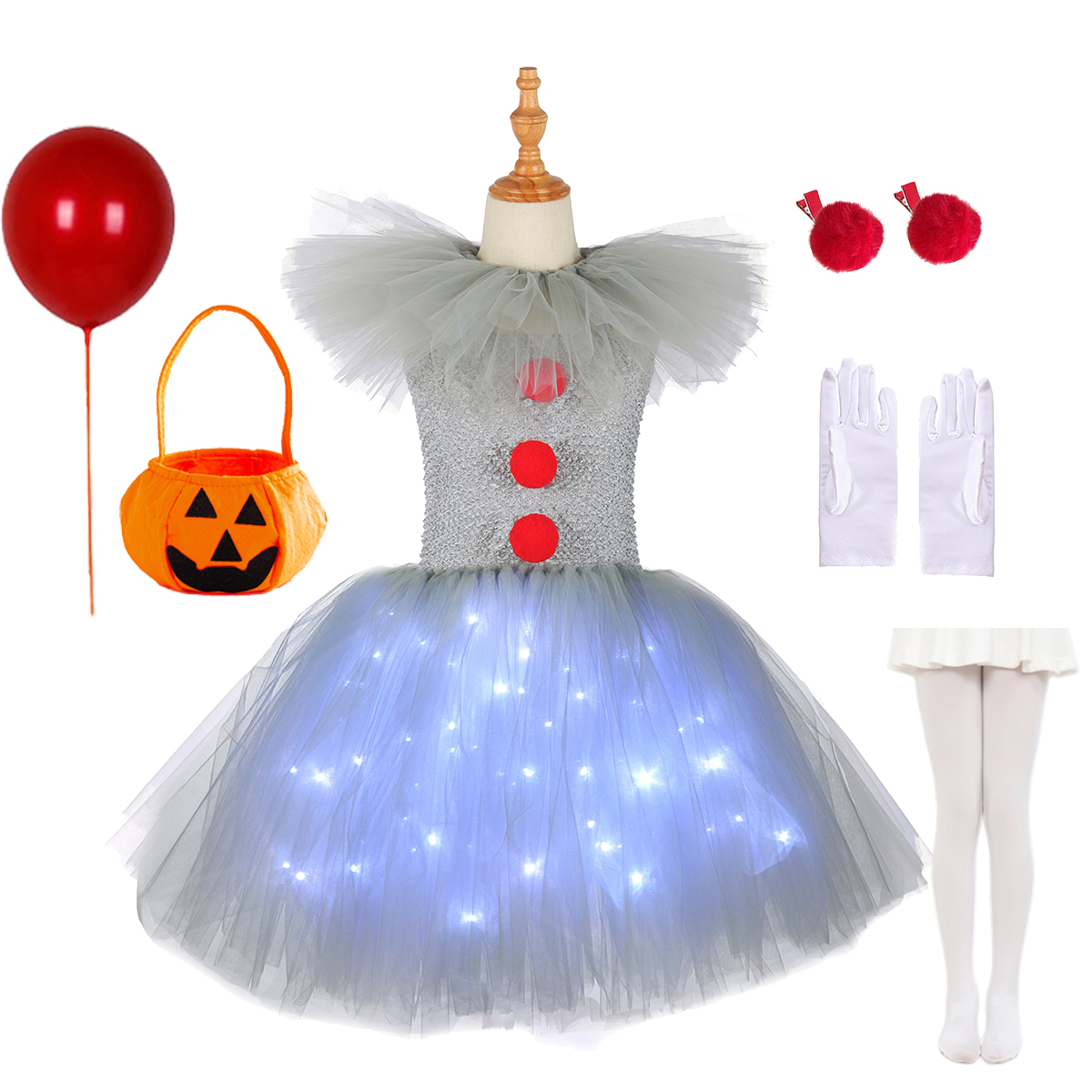 Gray Joker Girls Halloween LED – Diy Halloween Electronics recenzja i cena