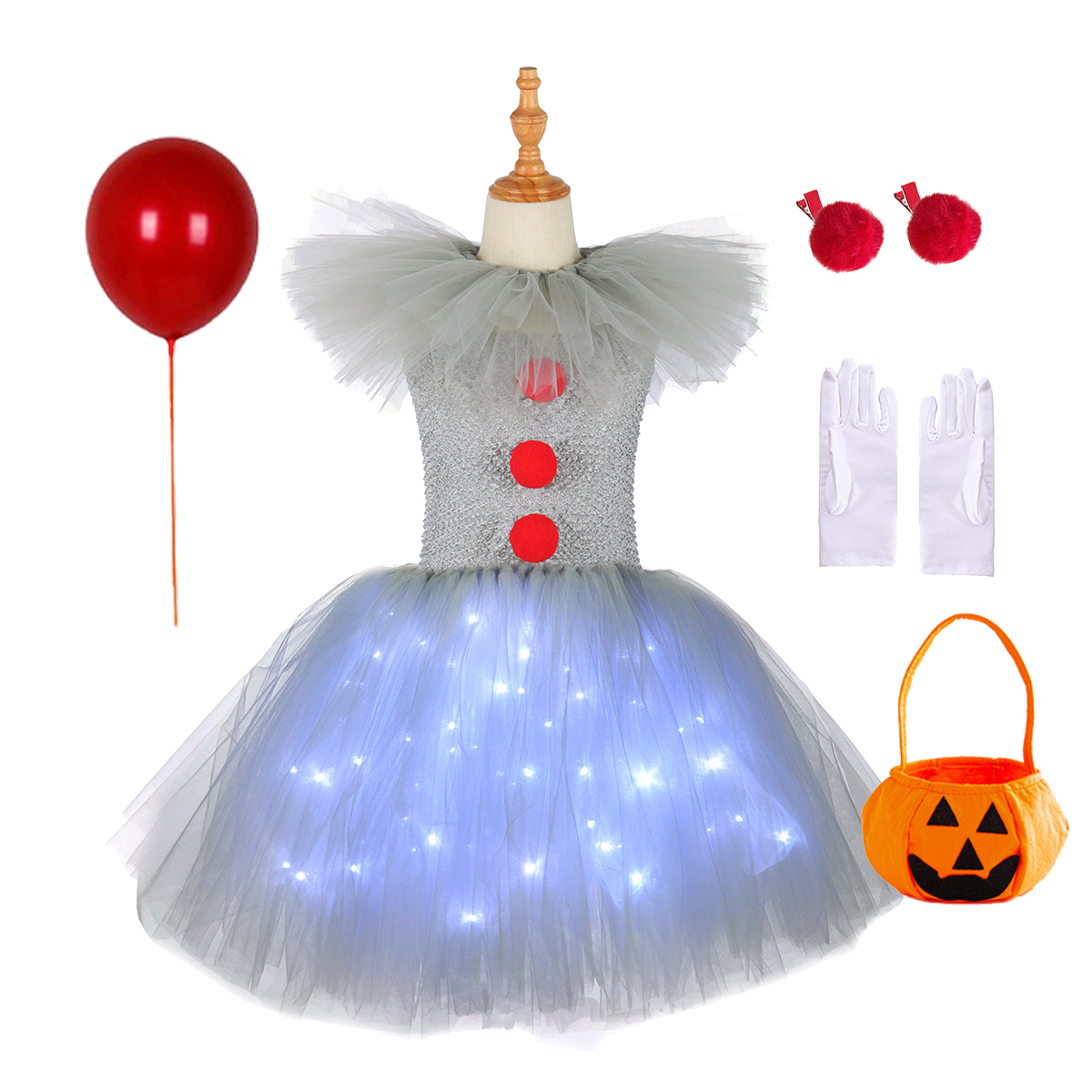 Gray Joker Girls Halloween LED – Diy Halloween Electronics recenzja i cena